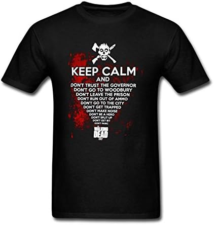 Baigo The Walking Dead Don't Trust Anybody T Shirts Crew-Neck for Men Black XL