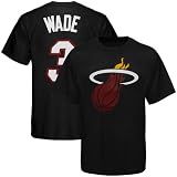 NBA Youth Miami Heat Dwyane Wade Player Name And Number Short Sleeve Tee, Black, Medium