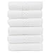 Luxury Hotel & Spa Towel 100% Genuine Turkish Cotton Hand Towels - White - Checkered - Set of 6