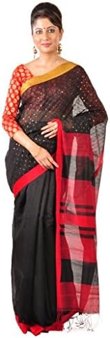 Ruprekha Fashion Women's Cotton Silk Free Size Saree Black