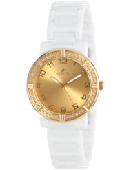 Invicta Womens 14895 Ceramics Gold Dial White Ceramic Watch