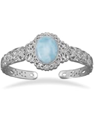 Ornate Larimar Cuff Bracelet