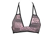 Becca Black Halter Swimsuit-top w/Pink Crochet S