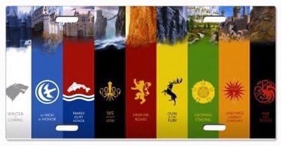 Game of Thrones 10 Vanity License Plate