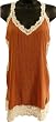 Bebe Shirt Top Tank Romantic Lace Trim Pintuck Silk M