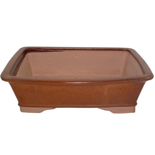 36cm Brown Glazed Bonsai Pot