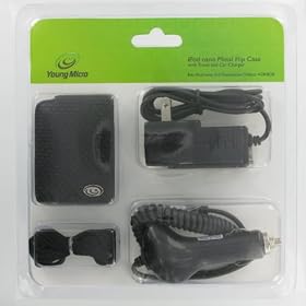 3n1 Combo Flip Leather Carrying Case wiht Belt Clip - Bundle with Home Travel Wall Charger and 12v Car Charger for Apple iPod 3rd Generation Nano 3