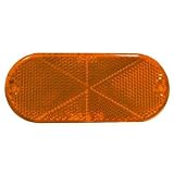 (2) Amber Oval Boat Truck Trailer Mail Box Reflex Reflectors 