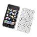 WHITE GLITTER LEATHER snap on hard case faceplate for Apple iPhone 3G (many other designs available!)