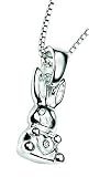 D for Diamond Sterling Silver P2962 Girls Diamond Set Rabbit Pendant