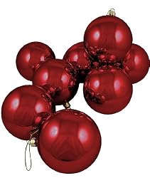 Club Pack of 16 Shiny Arrogant Red Glass Ball Christmas Ornaments 3.25" (80mm)