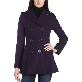 Miss Sixty Women's Fitted Trench Coat With Pleated Skirt