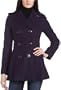 Miss Sixty Women's Fitted Trench Coat With Pleated Skirt,Purple,Small