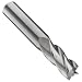 Precision Twist E3304M Carbide Square Nose End Mills, Metric, Straight Shank, Uncoated (Bright) Finish, For Use With Aluminum/Aluminum Alloys, Cast Iron, Steel/Steel Alloys