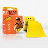 KT TAPE PRO Synthetic Elastic Kinesiology 20 Pre-Cut 10-Inch Strips Therapeutic Tape, Solar Yellow