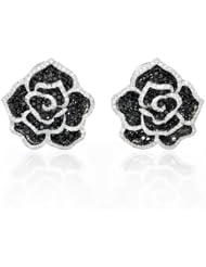 Diamond 18k White Gold Cluster Earrings