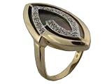Black Mother Of Pearl Egyptian Eye Pendant, 14k Gold