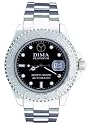 DIMA - Mens Platinum Series Pitch Black Dial 25 Jewel Automatic Watch