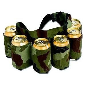 Redneck 6 Pack Beer & Soda Can Holster Belt - Camo