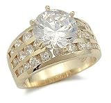 3.25 Carats Brilliant Cut Cubic Zirconia Engagement Ring