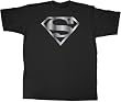 Superman Silver Foil Logo Black T-shirt Tee