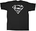 Superman Silver Foil Logo Black T-shirt Tee