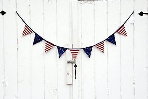 Rustic American Flag Fabric Pennant Banner