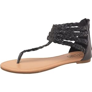 Fluid Womens Gladiator Sandals Black - Black - 6 UK 6 Euro 39