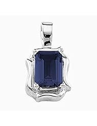 14K White Gold Emerald Cut Tanzanite Pendant -- LIFETIME WARRANTY