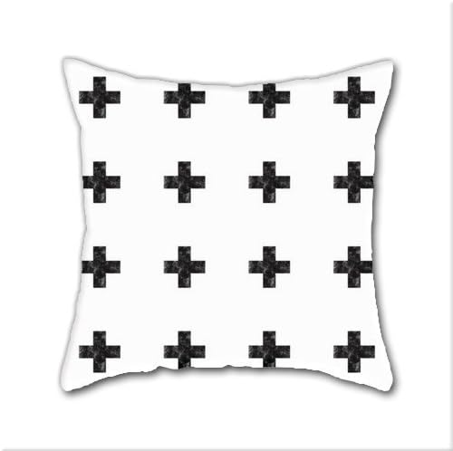 SKArtStore Watercolor Swiss Cross (White) x:215 Cotton Linen Square Decorative 18x18 inches
