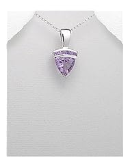 Amethyst Pendant Necklace In 92.5 Sterling Silver