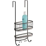 InterDesign York Lyra Bathroom Over the Door Shower Caddy for Shampoo, Conditioner, Soap - Bronze