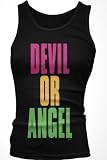 Best Price Devil Or Angel Juniors Tank Top, Hot Sexy Bold Neon Statements Junior's Boy Beater