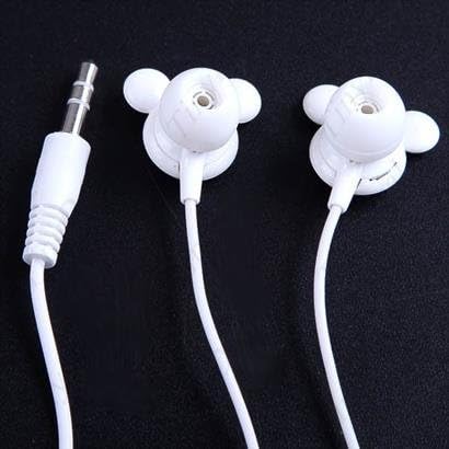 Kids Mousy Dots Earbuds for cellphones with 3.5mm jack gift box included (white)