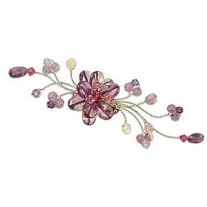 Amethyst brooch, 'Lilac Bouquet' 4 W 1 L by