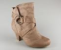 Cross Strap Suede Finish Ankle Boot