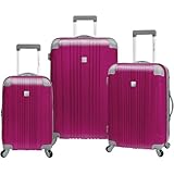 Caribbean Joe Malibu 3 Piece Hard Case Luggage Set Expandable