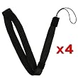 Black Wrist Strap for Nintendo Wii Remote Control / Controller (4 Pack)