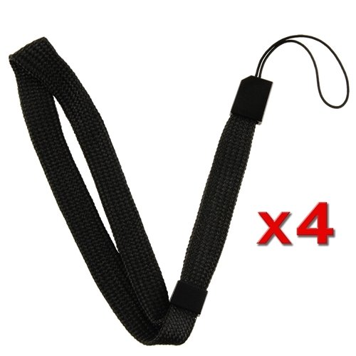 Black Wrist Strap for Nintendo Wii Remote Control / Controller (4 Pack)