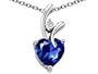 1.95 cttw 925 Sterling Silver 14K Gold Plated Lab Created Heart Shaped Sapphire Pendant