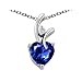 1.95 cttw 925 Sterling Silver 14K Gold Plated Lab Created Heart Shaped Sapphire Pendant