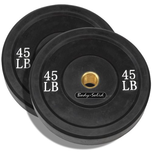 Body Solid Bumper Plates - 45 lb Pair - Black