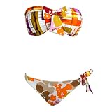 Bikini Set Padded Multicolored Print Bandeau Top & Bottom