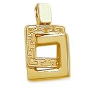 18K Yellow Gold Double Greek Key Pendant