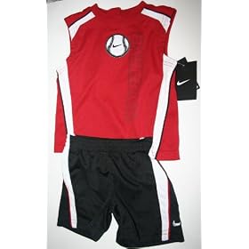 Nike 2 Piece Short Shirt Set 12 Months Black Red