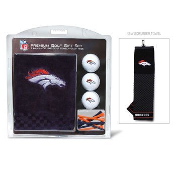 NFL Denver Broncos Embroidered Golf Towel (3 Golf Balls/12 Tee Gift Set)