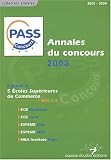 Annales du concours Pass 2003 : Sujets et corrigés