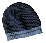 NEW District Threads - Waffle Beanie with Ribbed Edge Nvy/B.Frst/Gra-OSFA