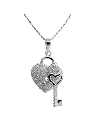The Key To My Heart Pave CZ Pendant