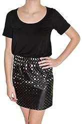 Elasticized   Waistline Short Sleeves General Print Scoop Neck Metallic/Polyester/Rayon/Spandex  Shirt  Dress